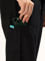 Jet Black Women’s V-Neck Scrub Suit | Ultra Soft, 9 Pockets