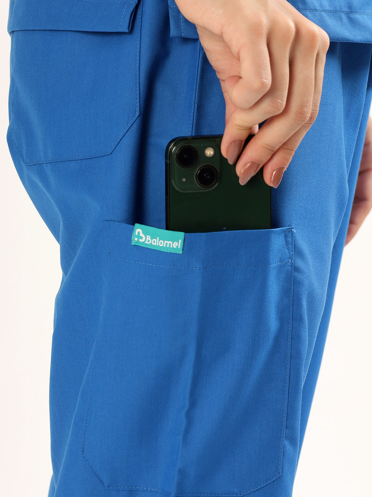 Cobalt Blue Women’s V-Neck Scrub Suit | Ultra Soft, 9 Pockets