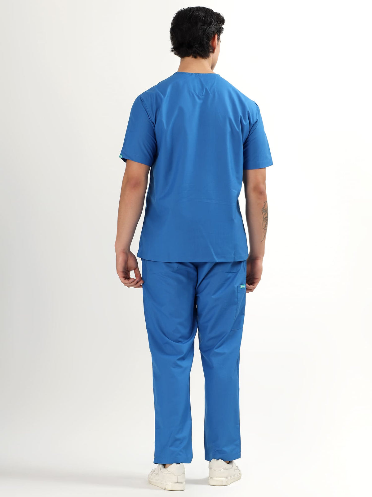 Cobalt Blue Men’s V-Neck Scrub Suit | Ultra Soft, 10 Pockets