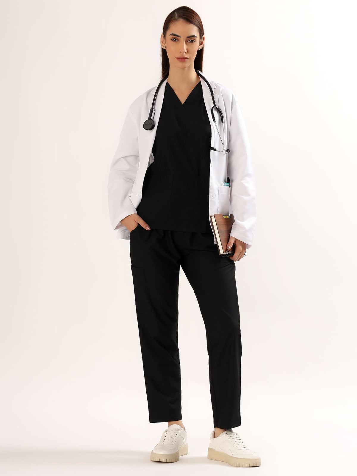 Women’s Full Sleeve Short Lab Coat | Ultra Soft with 4 Pockets