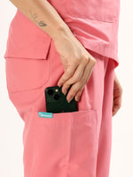 Coral Pink Women’s V-Neck Scrub Suit | Ultra Soft, 9 Pockets