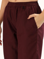 Wine Maroon Women’s V-Neck Scrub Suit | Ultra Soft, 9 Pockets