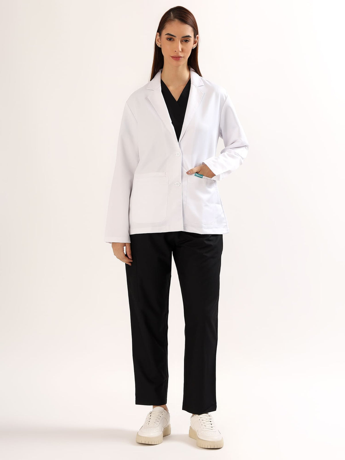 Women’s Full Sleeve Short Lab Coat | Ultra Soft with 4 Pockets