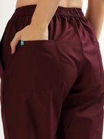 Wine Maroon Women’s V-Neck Scrub Suit | Ultra Soft, 9 Pockets