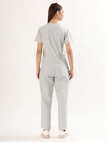 Cloud Grey Women’s V-Neck Scrub Suit | Ultra Soft, 9 Pockets