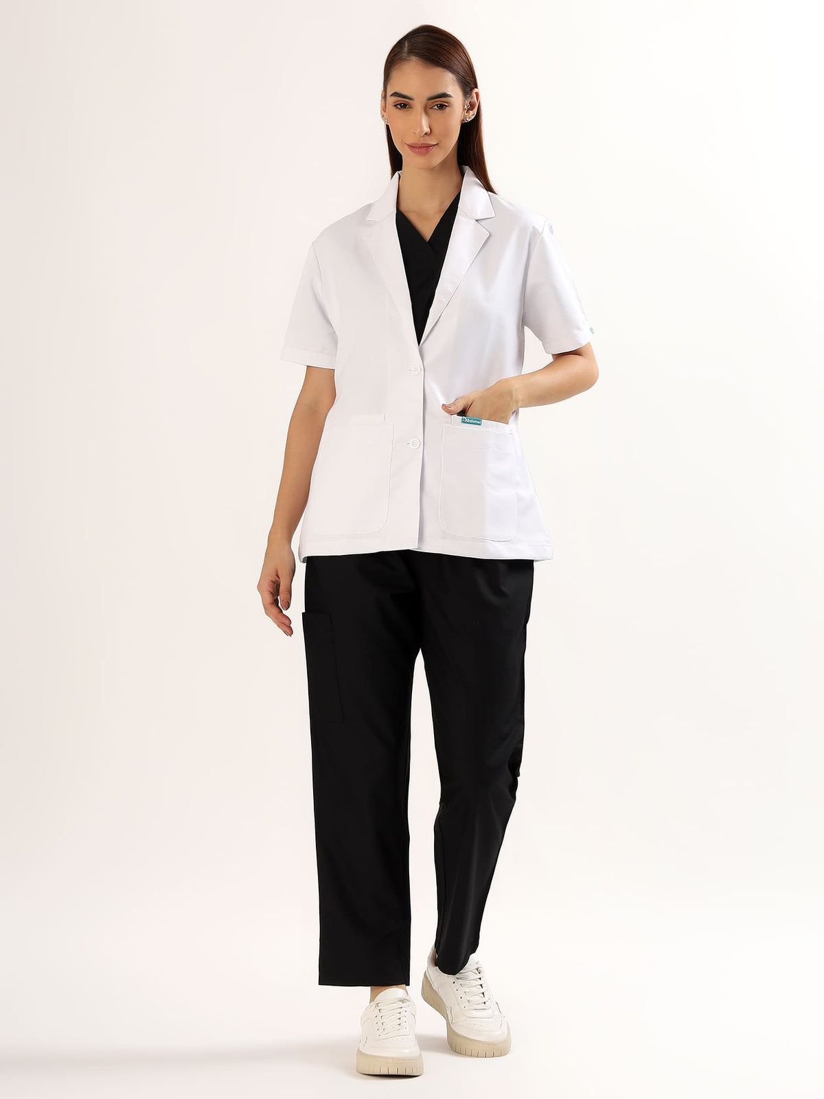 Women’s Half Sleeve Short Lab Coat | Ultra Soft with 4 Pockets