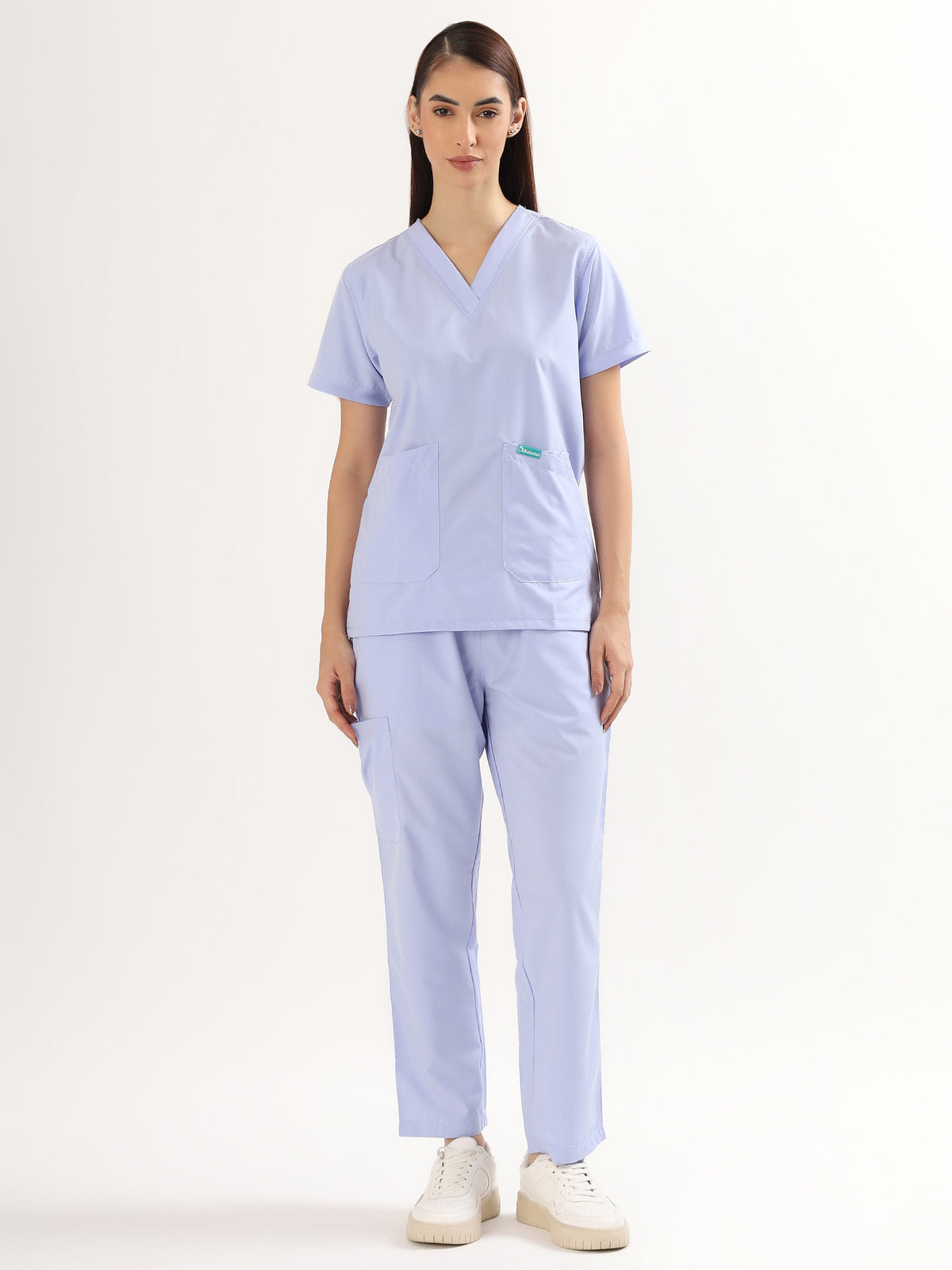 Lavender Mist Women’s V-Neck Scrub Suit | Ultra Soft, 9 Pockets