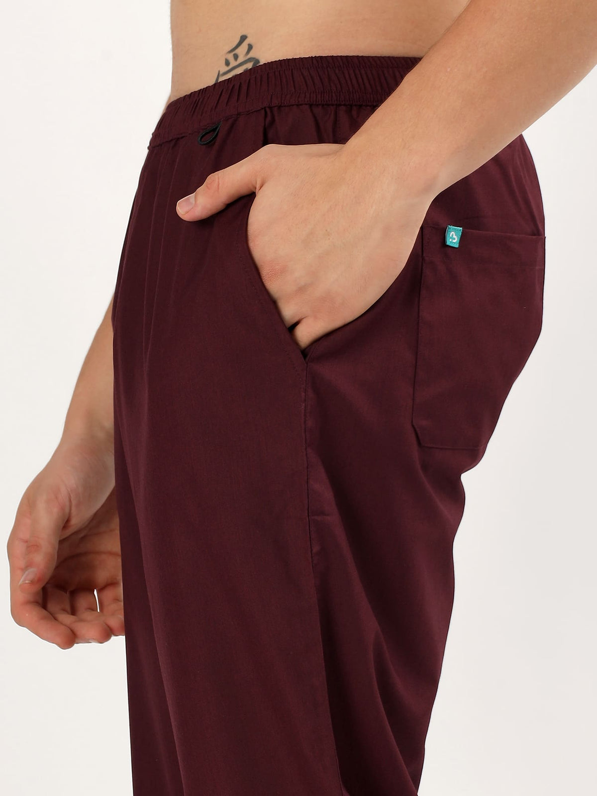Wine Maroon Men’s V-Neck Scrub Suit | Ultra Soft, 10 Pockets