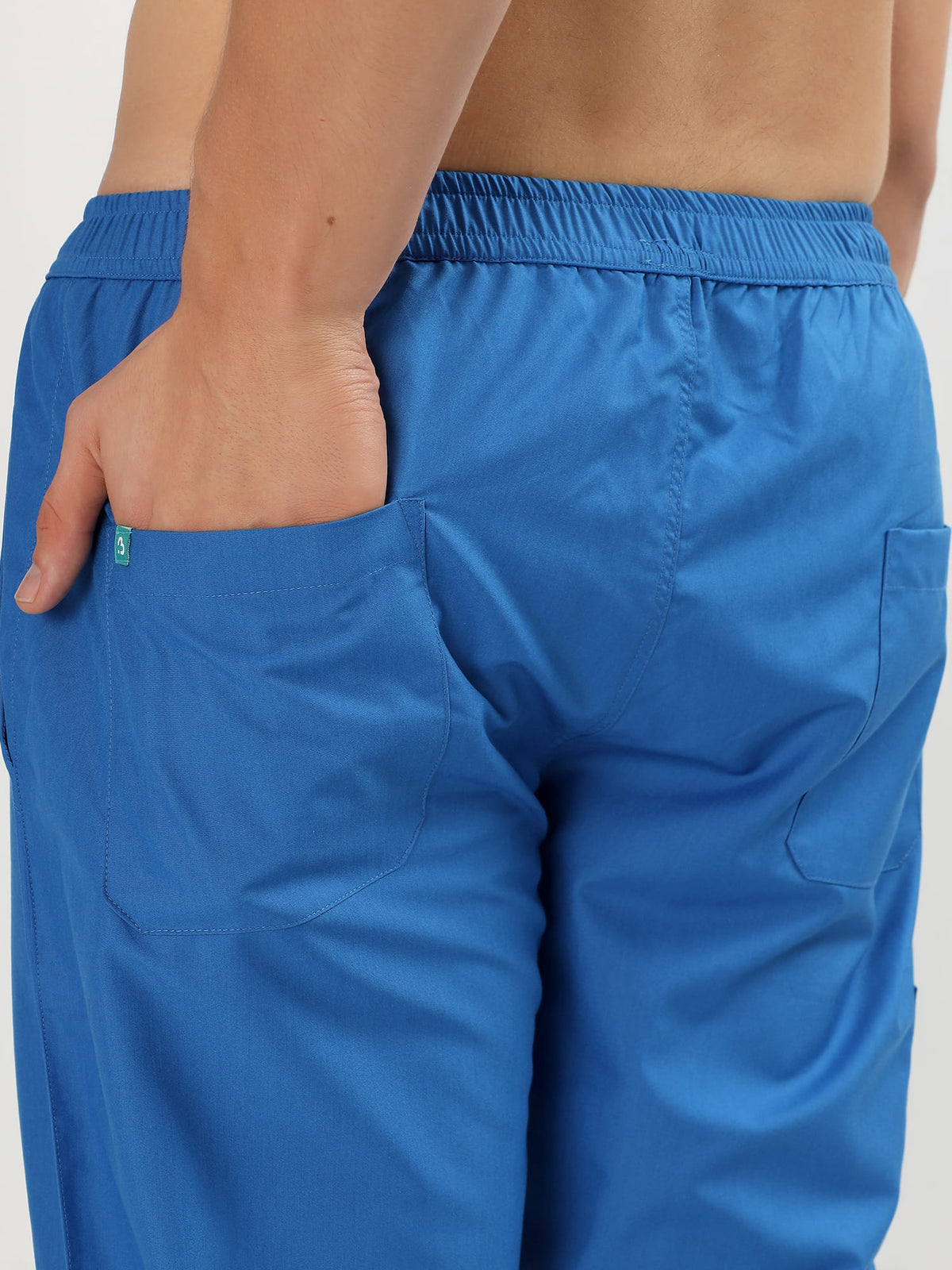 Cobalt Blue Men’s V-Neck Scrub Suit | Ultra Soft, 10 Pockets