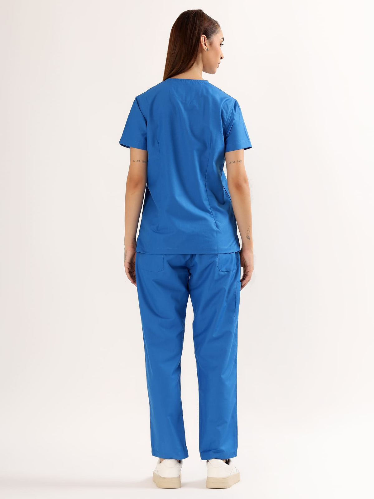 Cobalt Blue Women’s V-Neck Scrub Suit | Ultra Soft, 9 Pockets