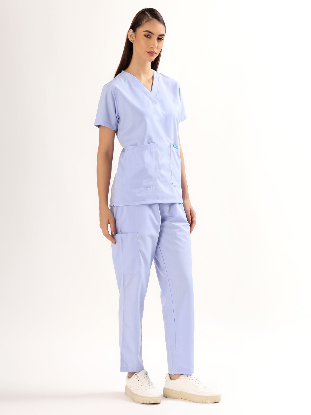 Lavender Mist Women’s V-Neck Scrub Suit | Ultra Soft, 9 Pockets