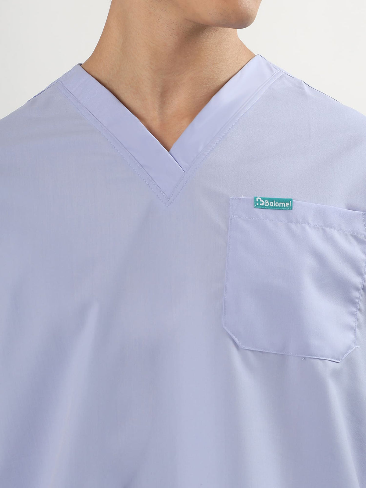 Lavender Mist Men’s V-Neck Scrub Suit | Ultra Soft, 10 Pockets