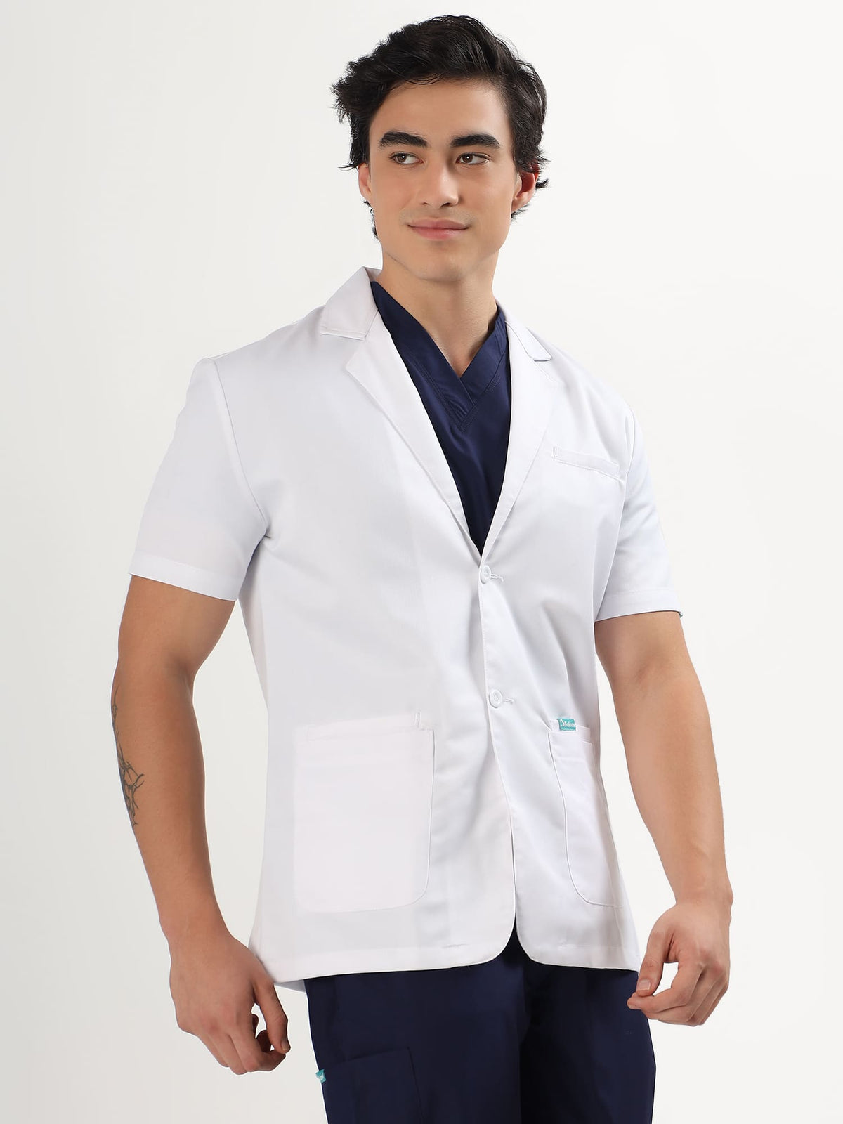 Men’s Half Sleeve Short Lab Coat | Ultra Soft with 5 Pockets