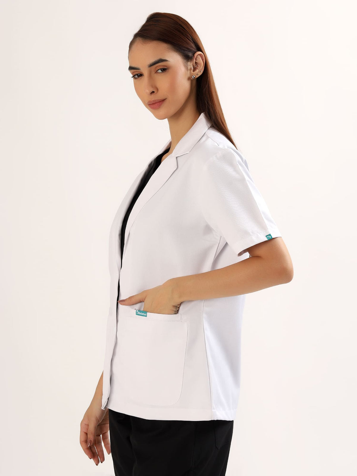 Women’s Half Sleeve Short Lab Coat | Ultra Soft with 4 Pockets