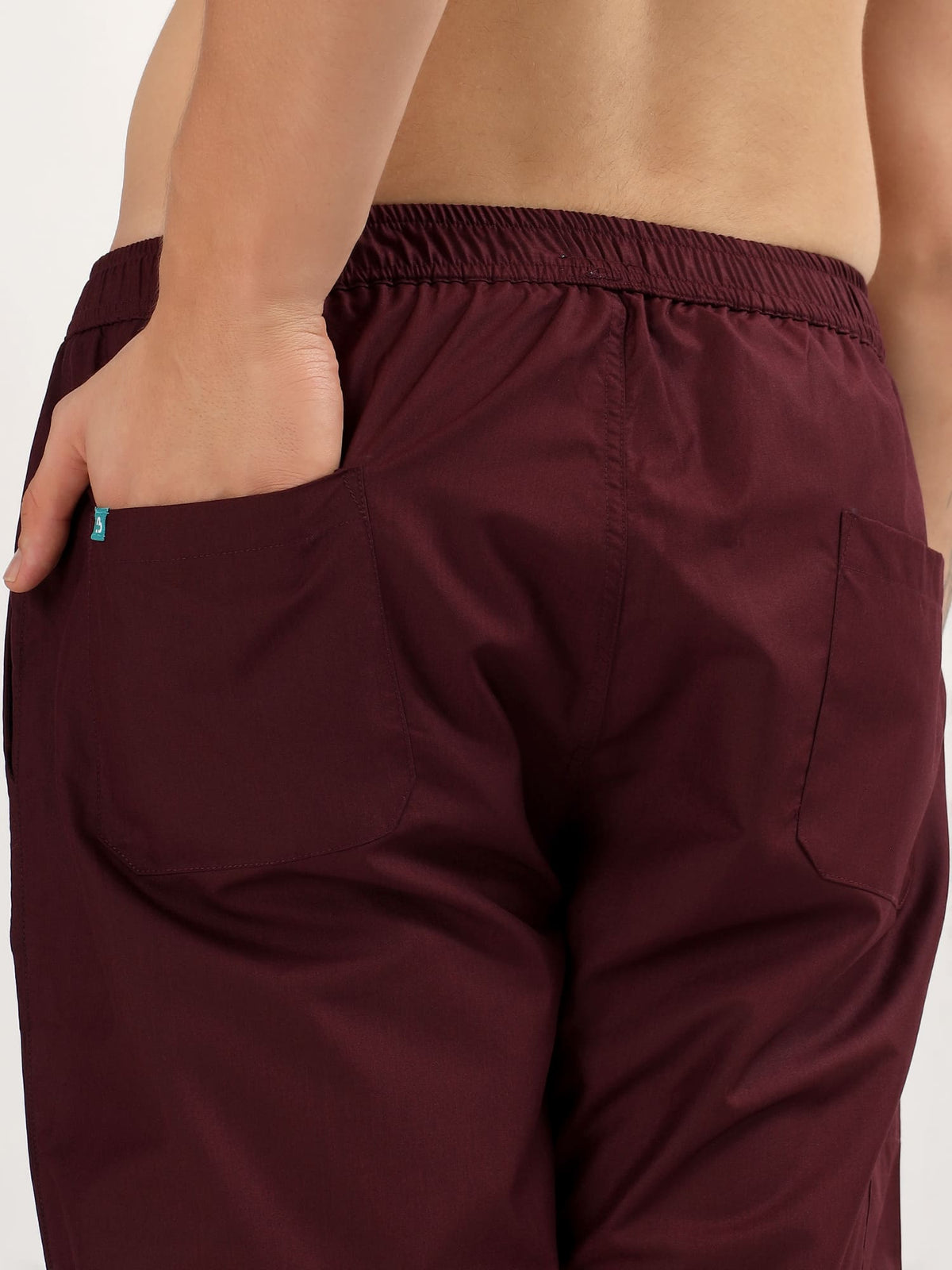 Wine Maroon Men’s V-Neck Scrub Suit | Ultra Soft, 10 Pockets