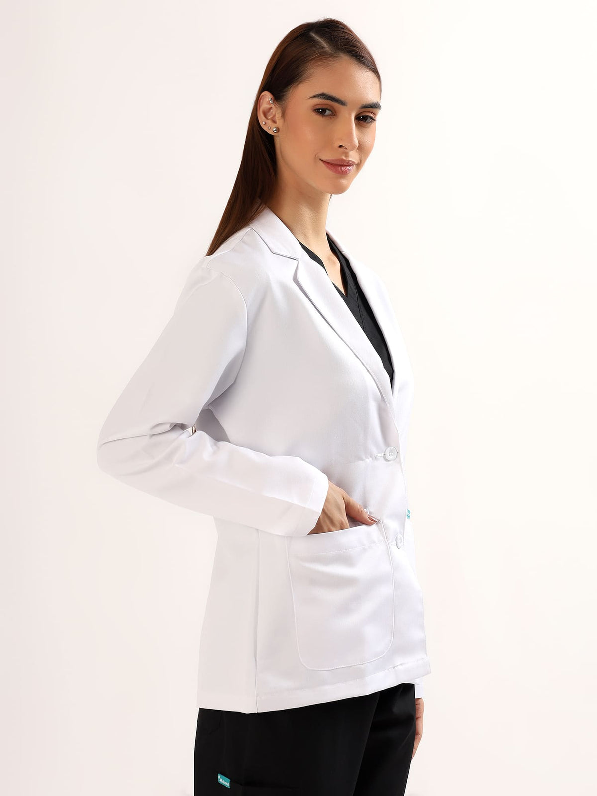 Women’s Full Sleeve Short Lab Coat | Ultra Soft with 4 Pockets