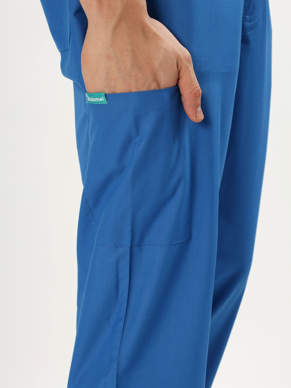Cobalt Blue Men’s V-Neck Scrub Suit | Ultra Soft, 10 Pockets