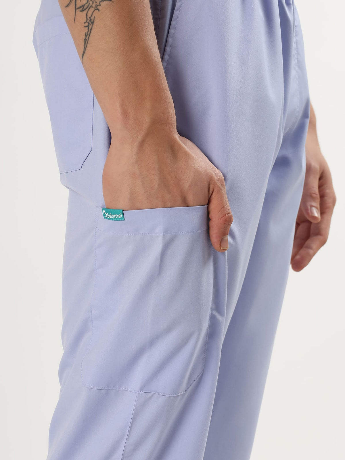 Lavender Mist Men’s V-Neck Scrub Suit | Ultra Soft, 10 Pockets