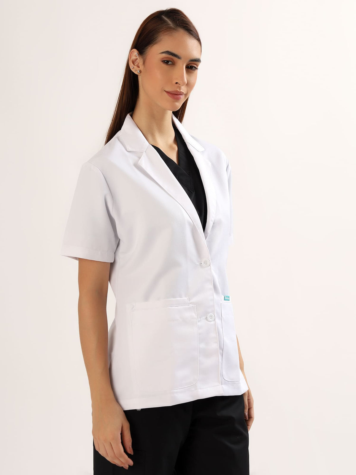 Women’s Half Sleeve Short Lab Coat | Ultra Soft with 4 Pockets