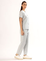 Cloud Grey Women’s V-Neck Scrub Suit | Ultra Soft, 9 Pockets