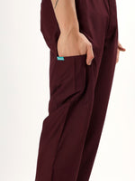 Wine Maroon Men’s V-Neck Scrub Suit | Ultra Soft, 10 Pockets