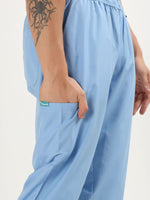 Sky Breeze Blue Men’s V-Neck Scrub Suit | Ultra Soft, 10 Pockets