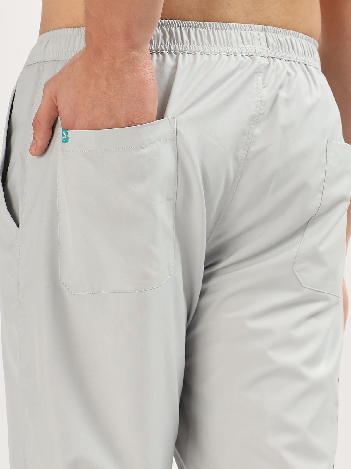 Cloud Grey Men’s V-Neck Scrub Suit | Ultra Soft, 10 Pockets