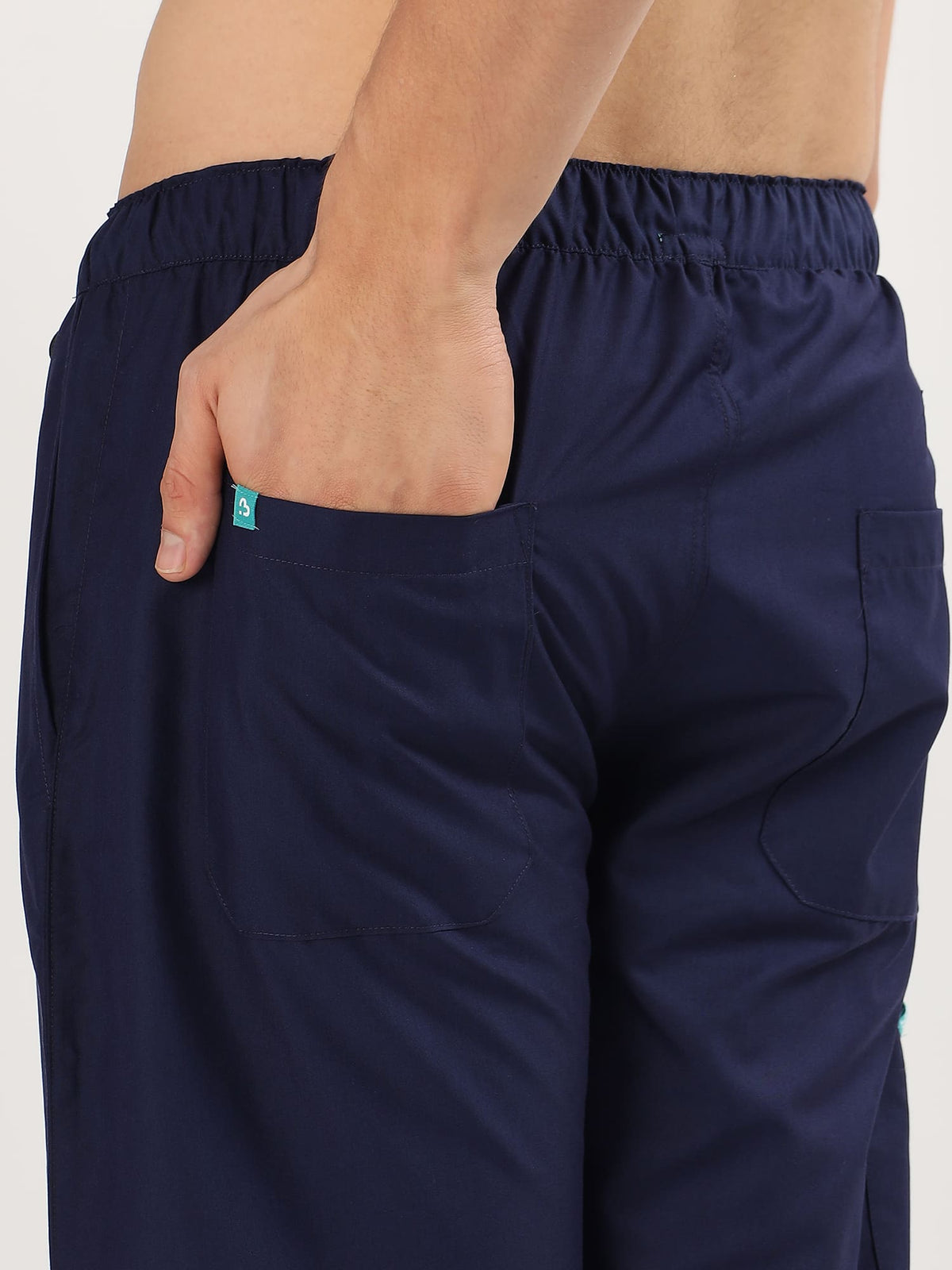 Midnight Navy Men’s V-Neck Scrub Suit | Ultra Soft, 10 Pockets