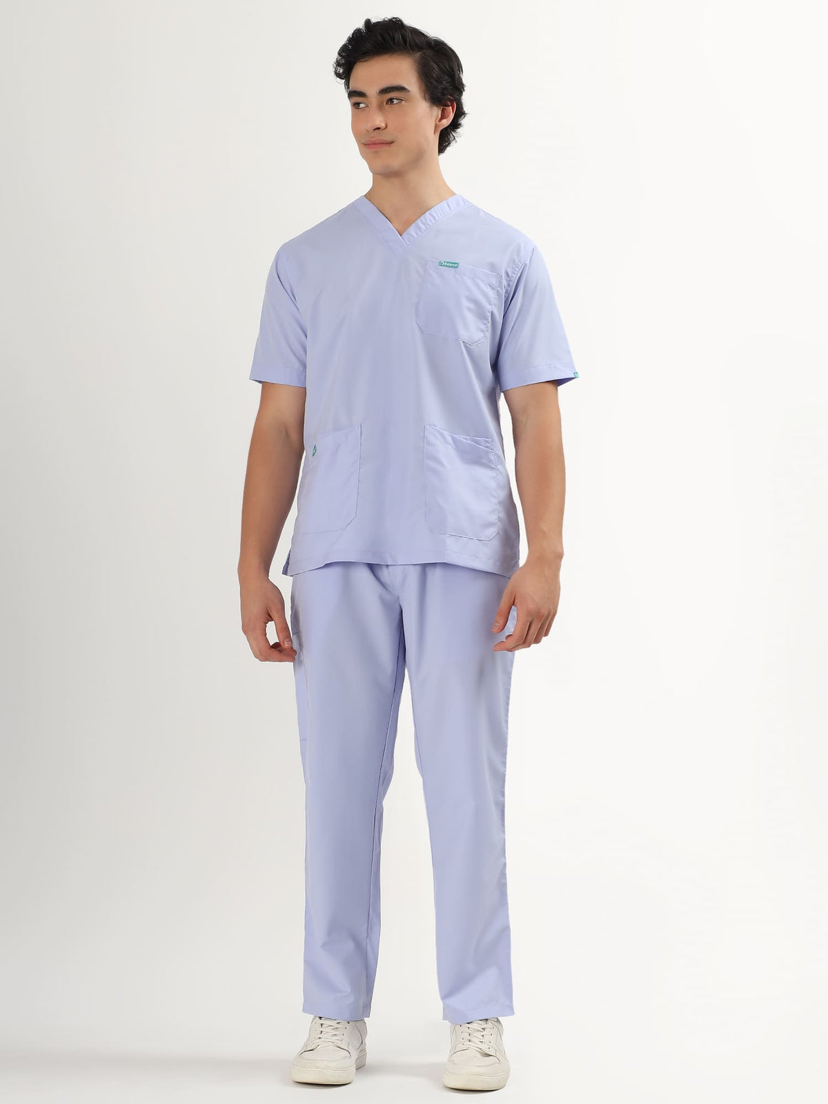 Lavender Mist Men’s V-Neck Scrub Suit | Ultra Soft, 10 Pockets