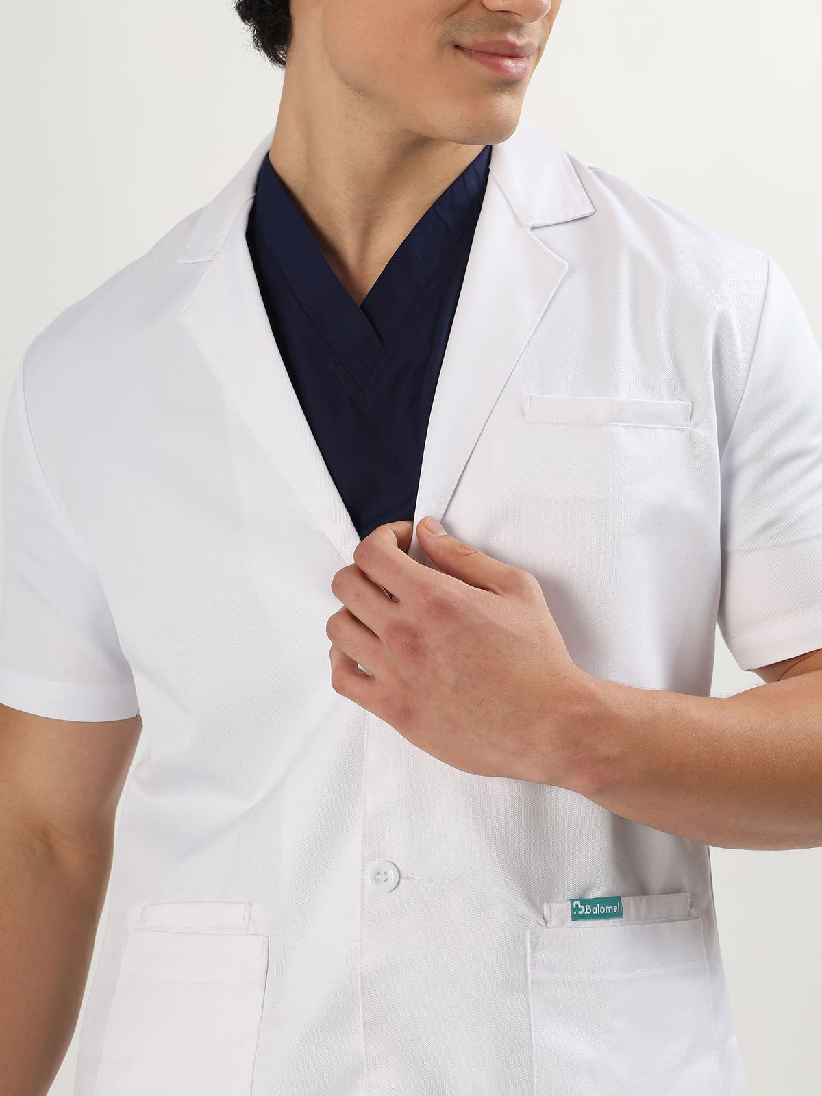 Men’s Half Sleeve Short Lab Coat | Ultra Soft with 5 Pockets