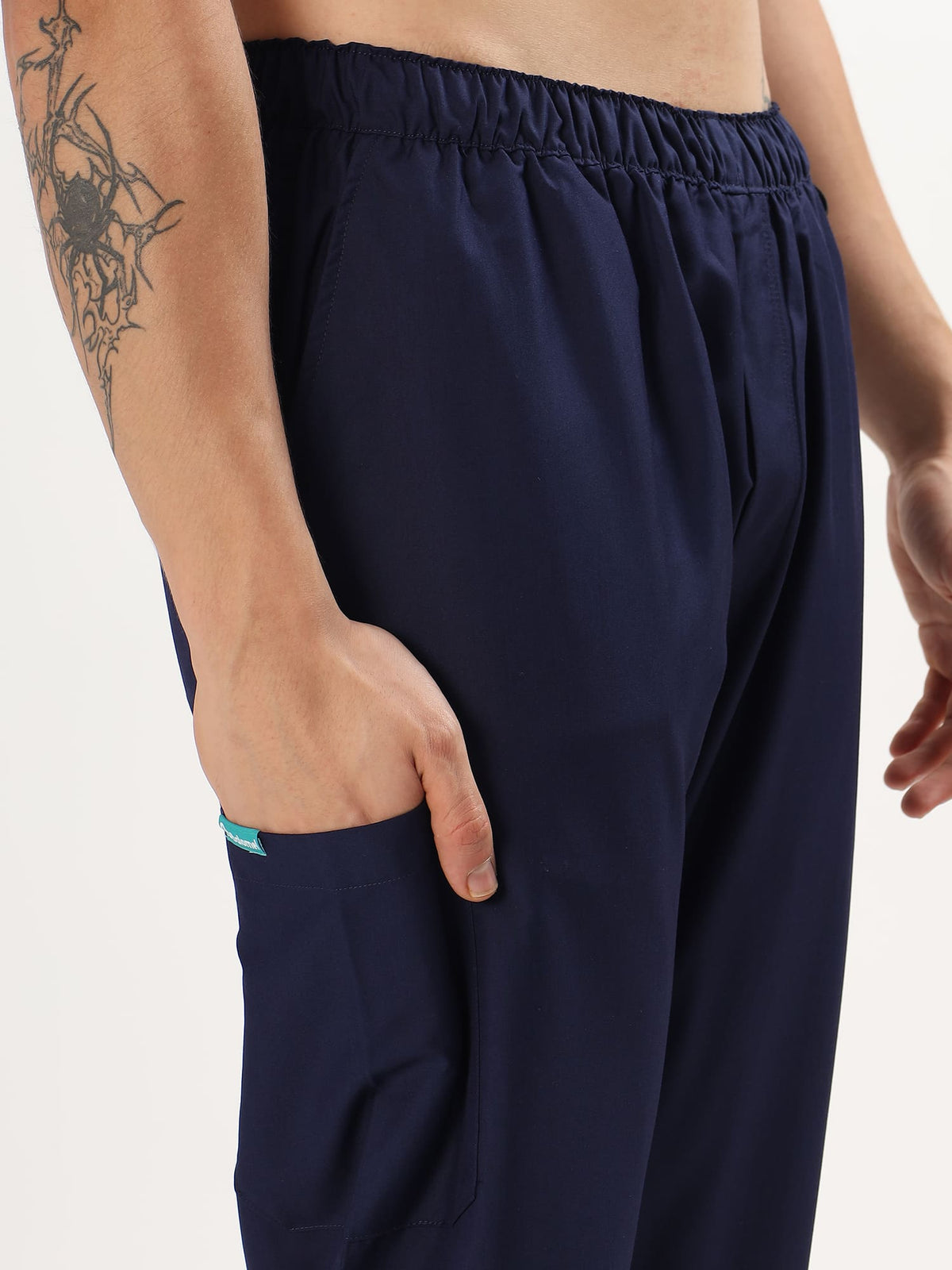 Midnight Navy Men’s V-Neck Scrub Suit | Ultra Soft, 10 Pockets