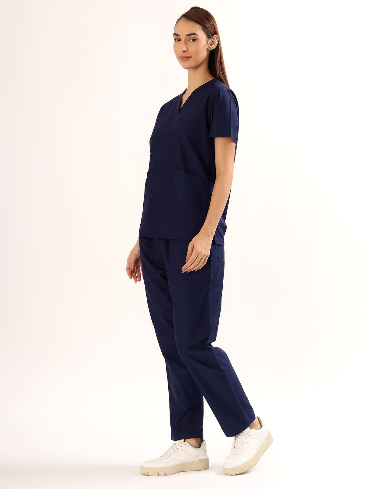Buy Balomel Midnight Navy Women’s Scrub Suit – Comfortable Medical Uniform for Doctors and Nurses