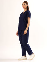 Buy Balomel Midnight Navy Women’s Scrub Suit – Comfortable Medical Uniform for Doctors and Nurses
