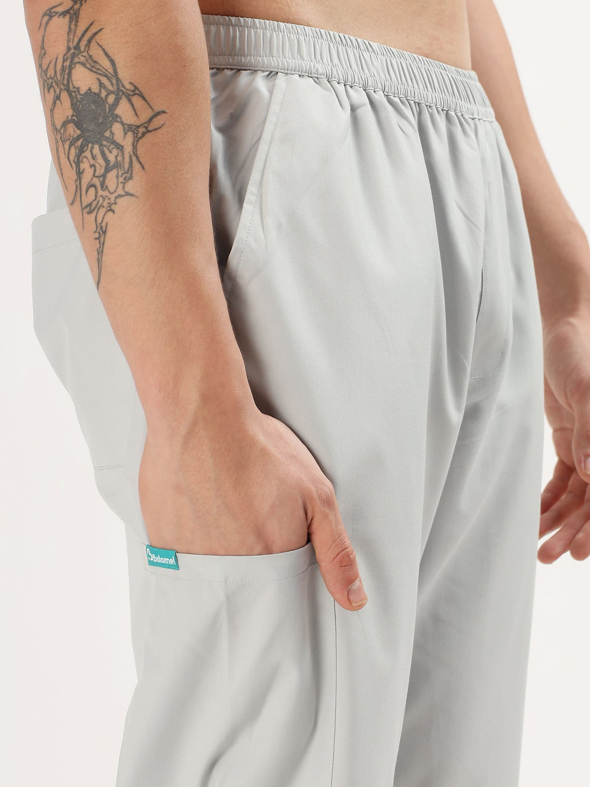 Cloud Grey Men’s V-Neck Scrub Suit | Ultra Soft, 10 Pockets