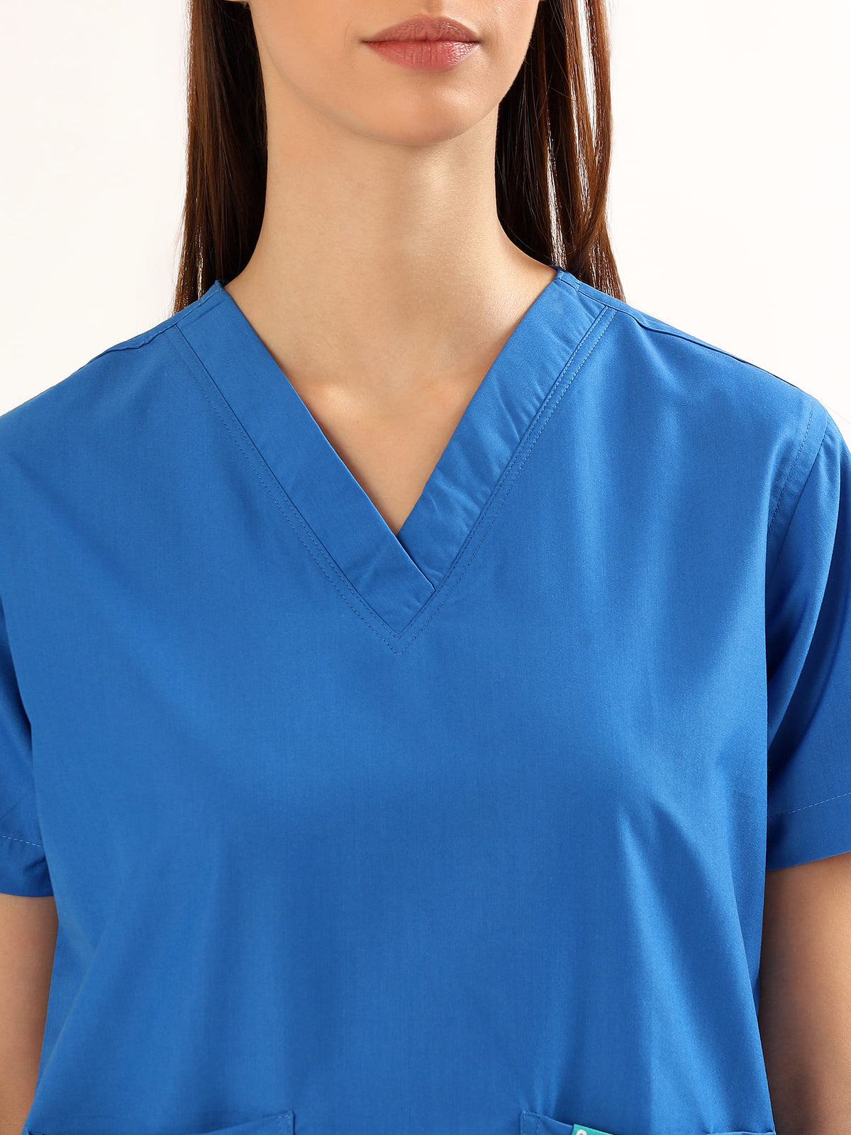 Cobalt Blue Women’s V-Neck Scrub Suit | Ultra Soft, 9 Pockets
