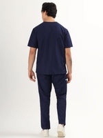 Midnight Navy Men’s V-Neck Scrub Suit | Ultra Soft, 10 Pockets