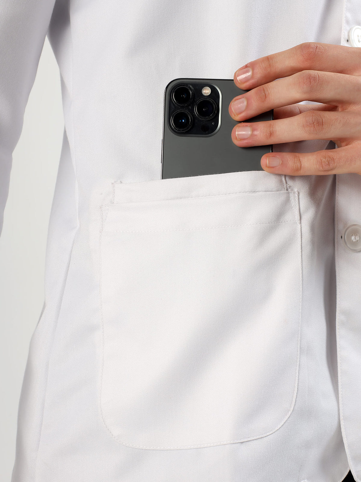 Men’s Full Sleeve Short Lab Coat | Ultra Soft with 5 Pockets