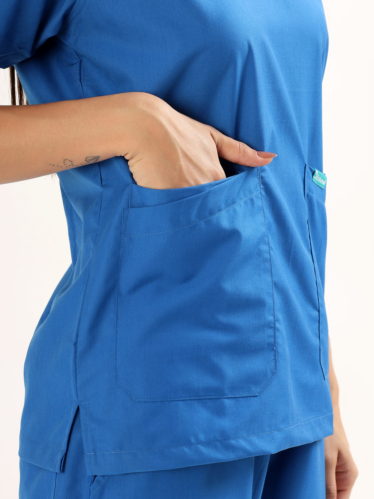 Cobalt Blue Women’s V-Neck Scrub Suit | Ultra Soft, 9 Pockets