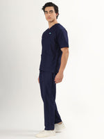 Midnight Navy Men’s V-Neck Scrub Suit | Ultra Soft, 10 Pockets