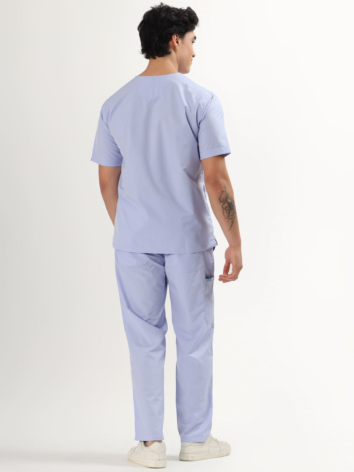 Lavender Mist Men’s V-Neck Scrub Suit | Ultra Soft, 10 Pockets